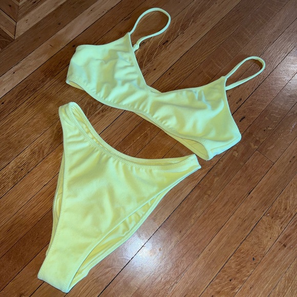 La Hearts Other - La Hearts Neon Yellow Two-Piece Bikini